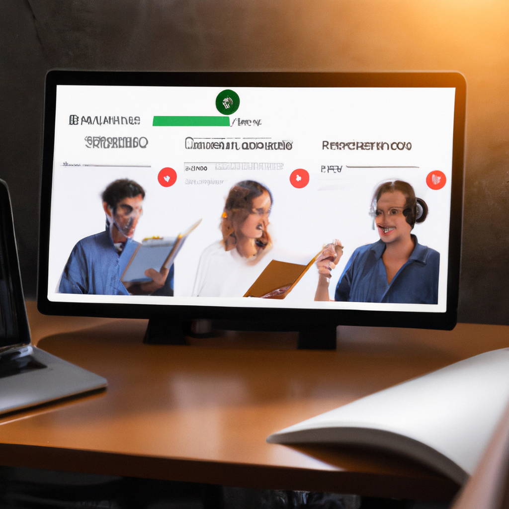 Cours de langues en visioconférence, interface minimaliste